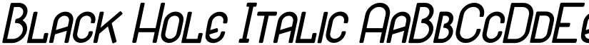Black Hole Italic font