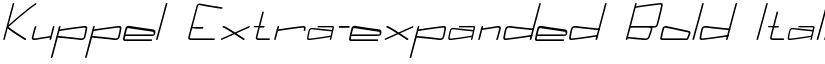Kuppel Extra-expanded Bold Italic font