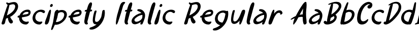Recipety Italic Regular font