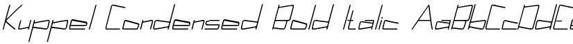 Kuppel Condensed Bold Italic font
