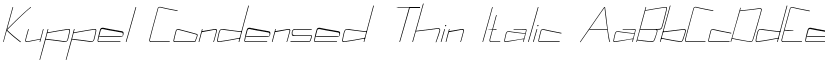 Kuppel Condensed Thin Italic font
