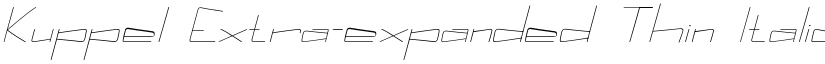 Kuppel Extra-expanded Thin Italic font