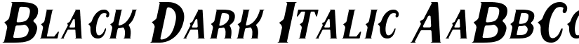 Black Dark Italic font