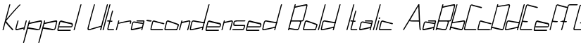 Kuppel Ultra-condensed Bold Italic font