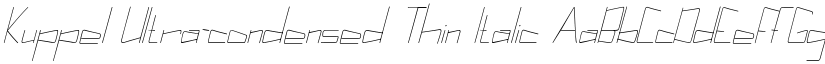 Kuppel Ultra-condensed Thin Italic font