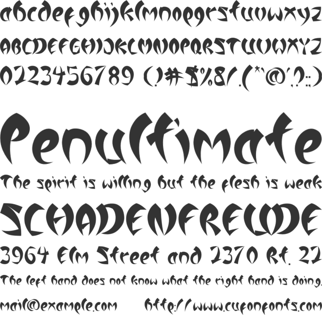 Red Dragons font preview