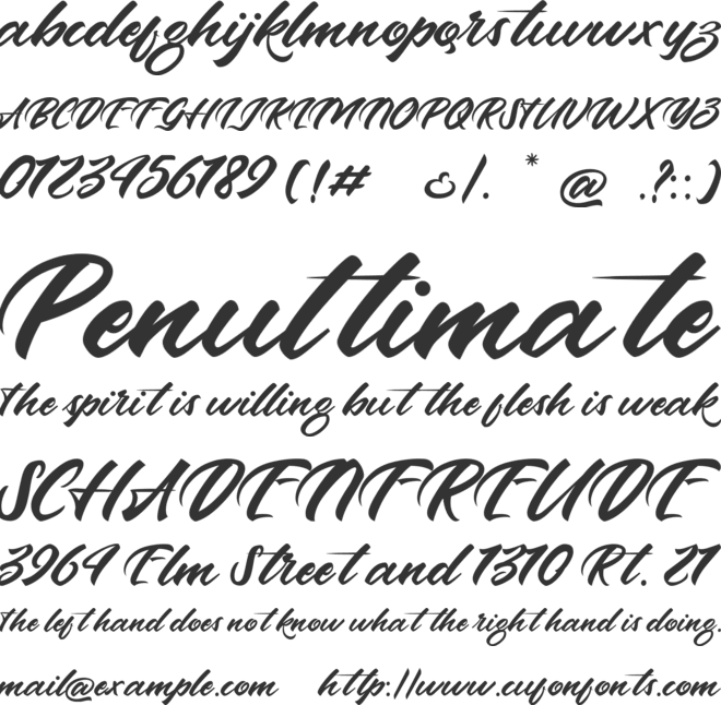 Andalas font preview