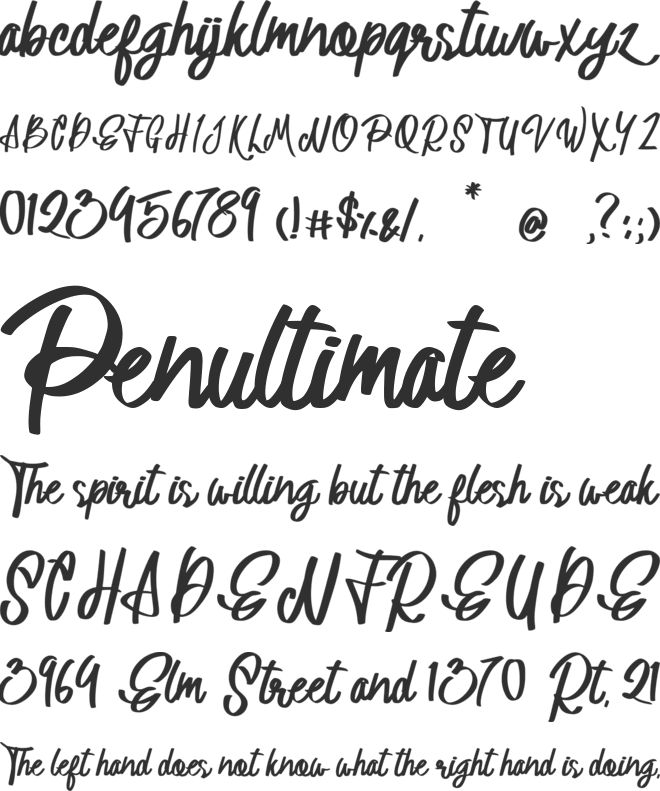 Astania font preview