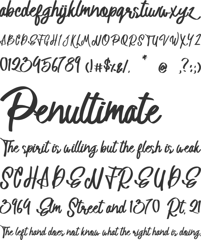 Astania font preview