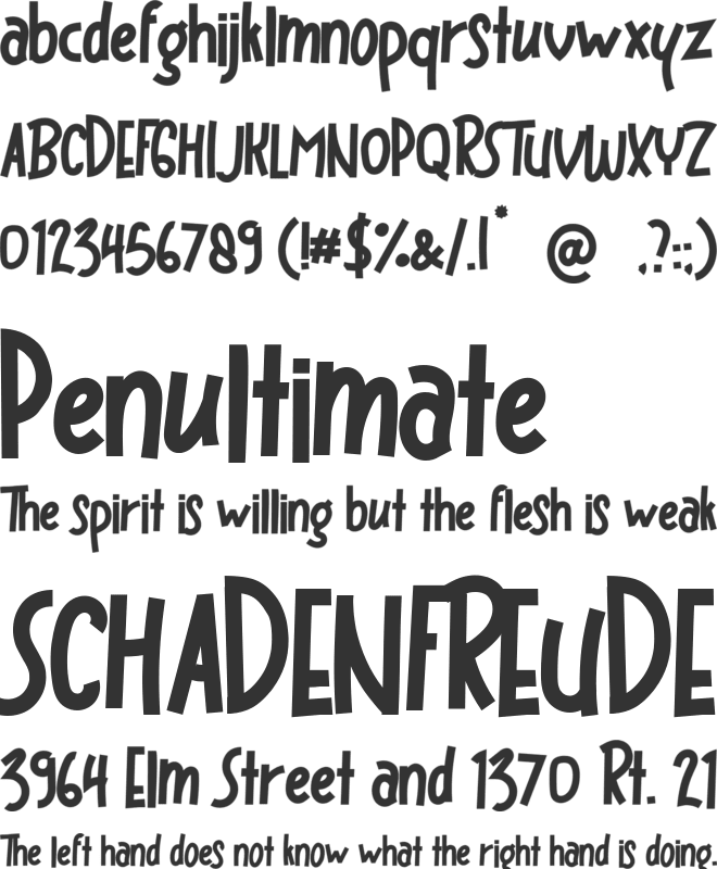 Bigloss font preview