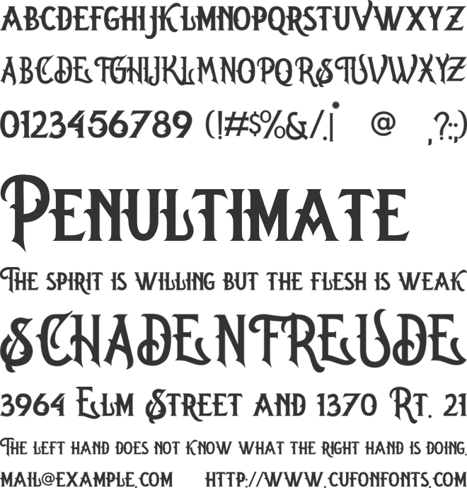 Oregon font preview