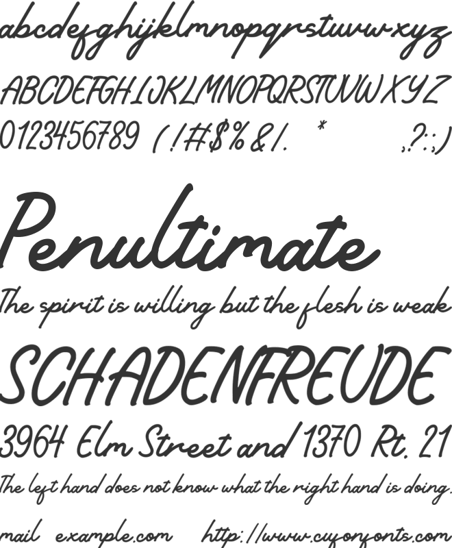 Seville font preview