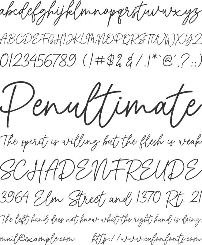 Whitney Melody font preview