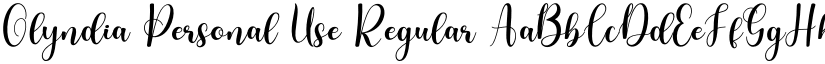 Olyndia Personal Use Regular font