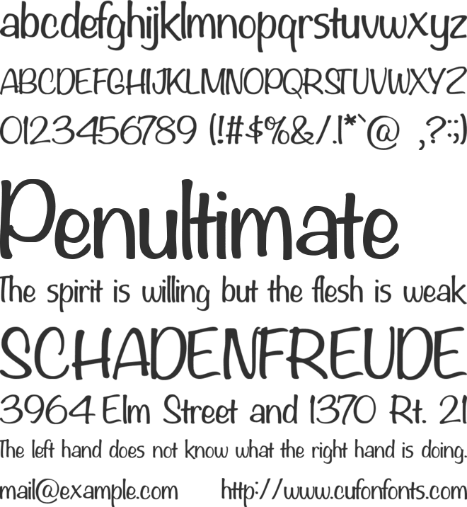 Candy Yefumy font preview