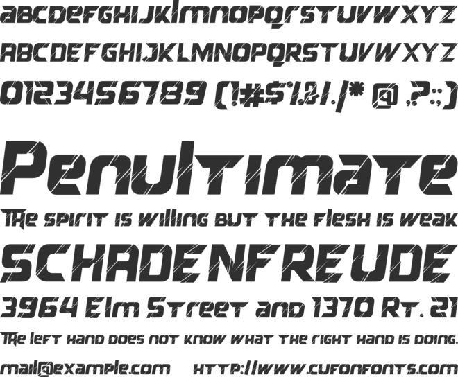 Reflected font preview