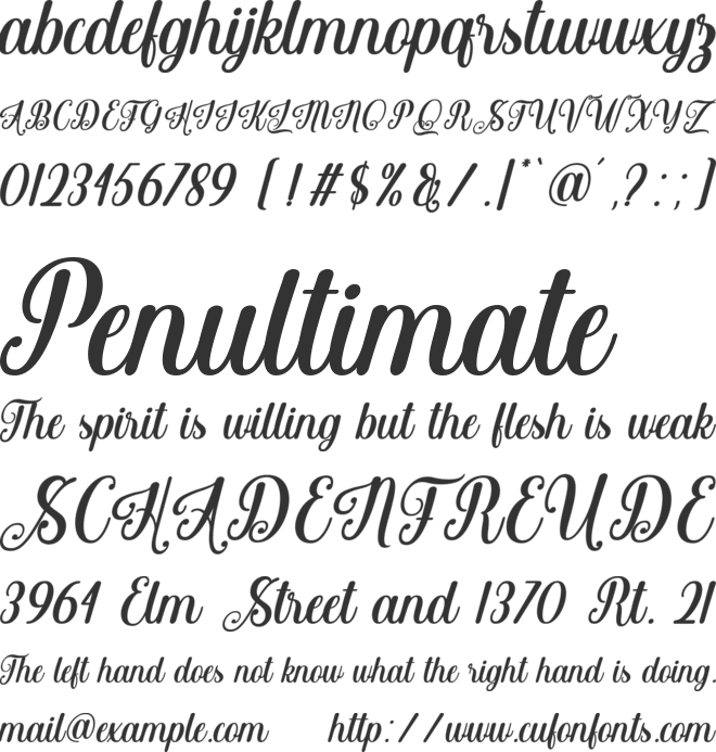 Brightlast font preview