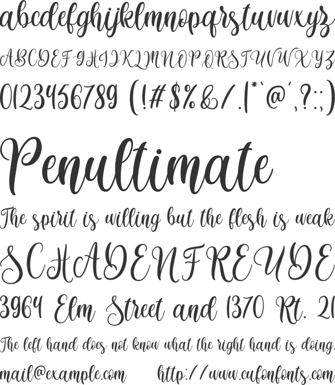 Monthella font preview
