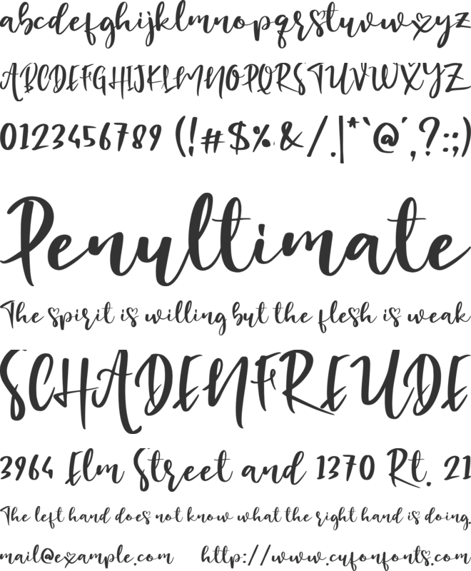 Lucky Girl font preview