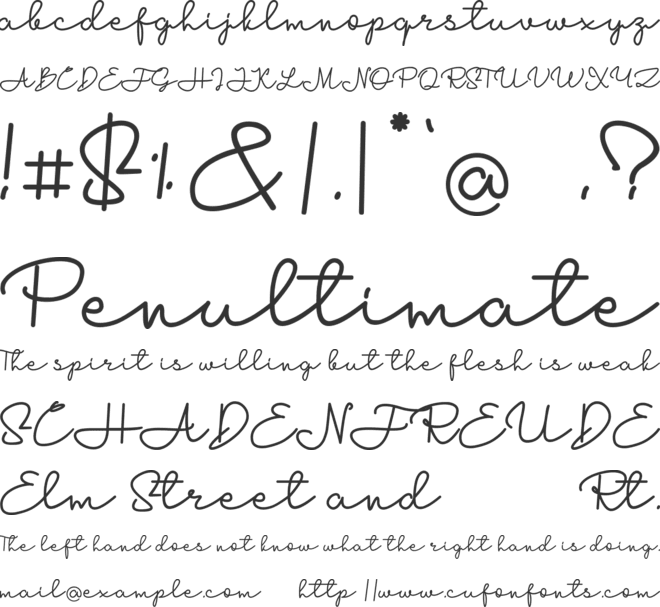 Anzelia font preview