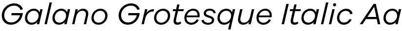 Galano Grotesque Italic font