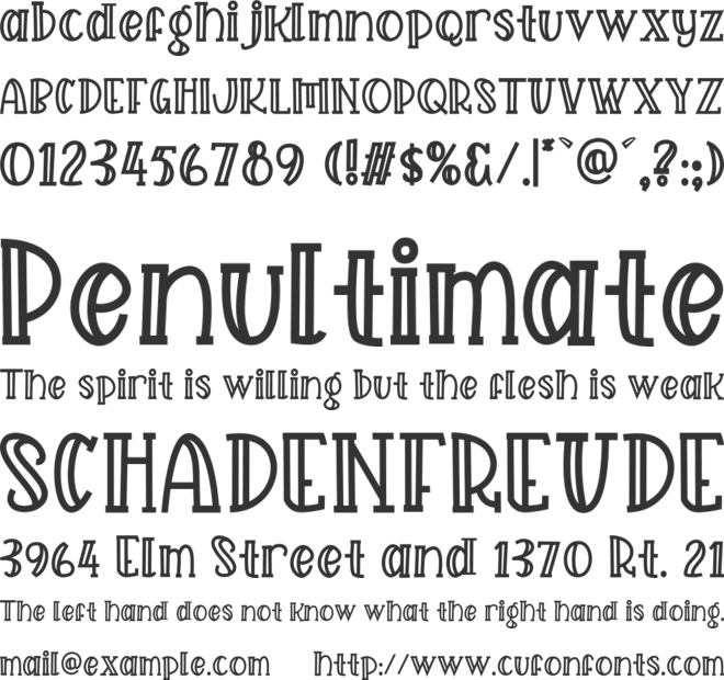Freezed font preview
