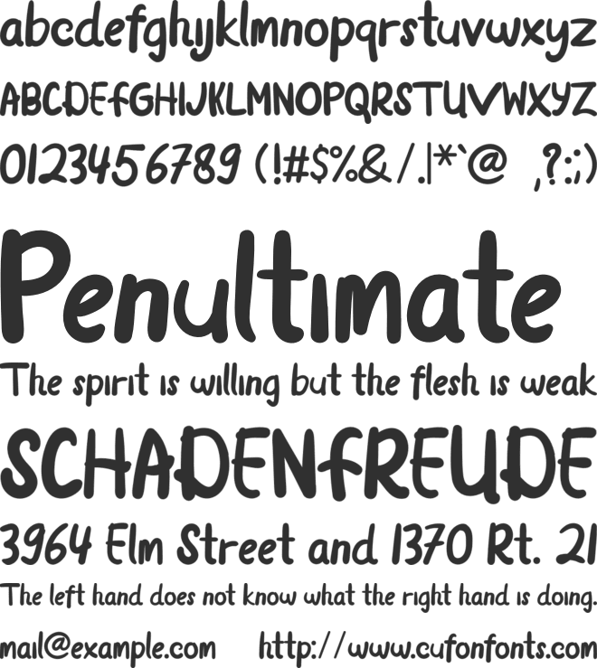 Note And Notes font preview