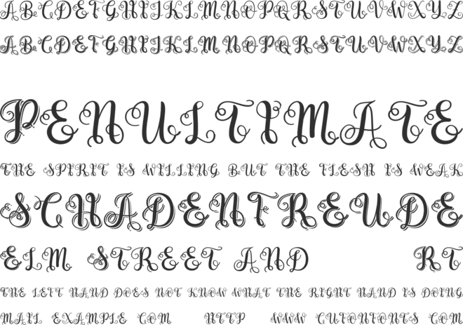 Swirly Letters font preview