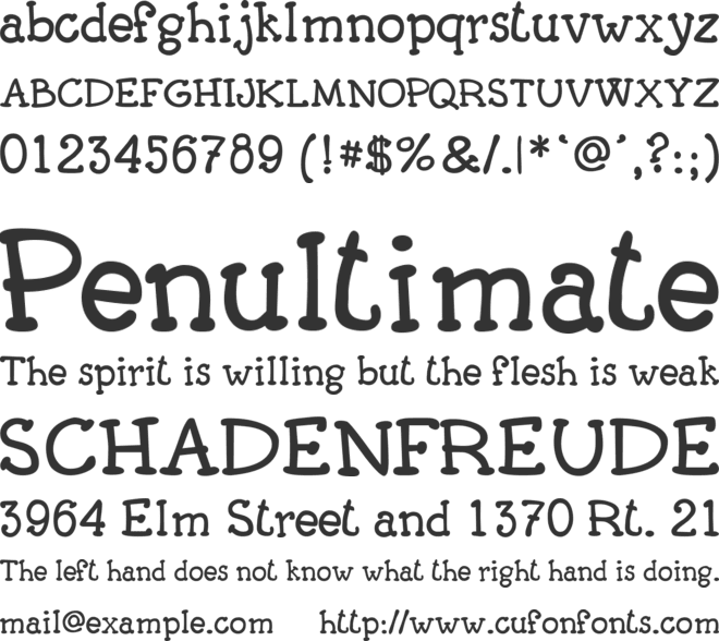 Carogna font preview