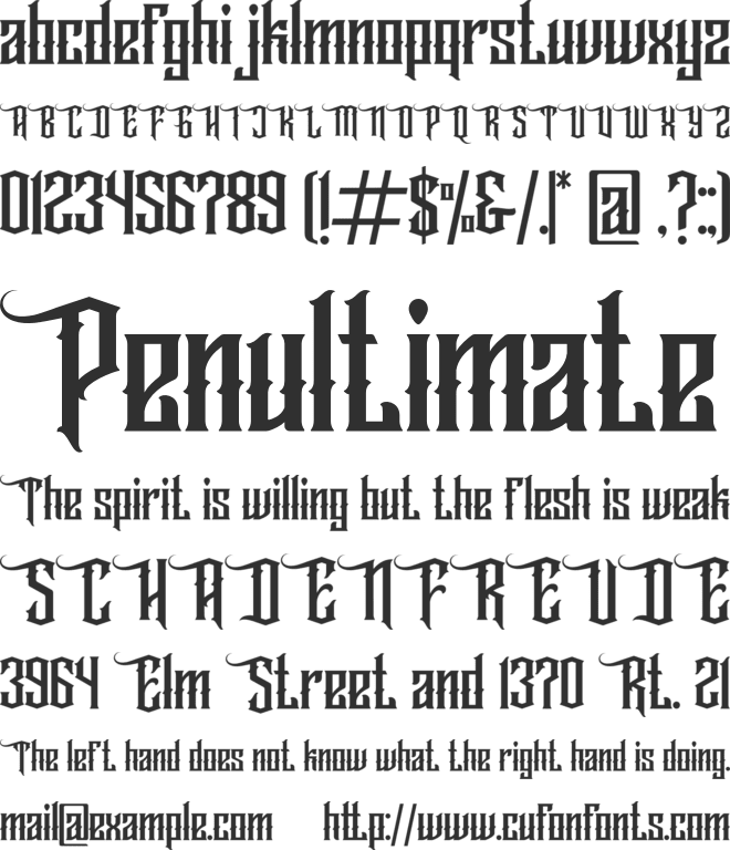 Wallrous font preview