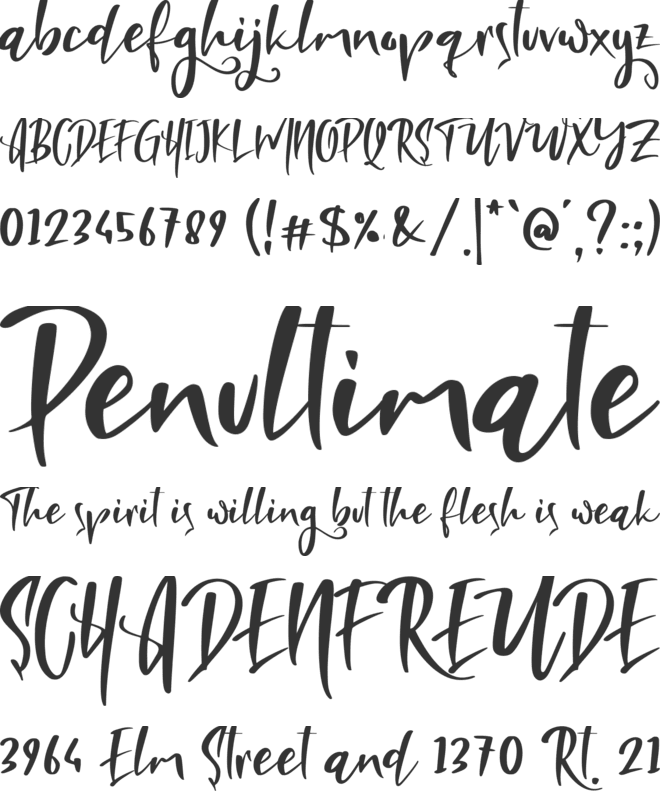 Brightest font preview