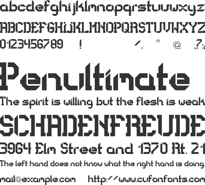 Bad Bold College font preview