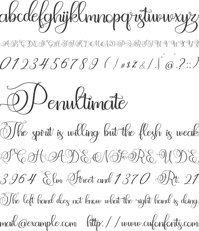 Angeliny font preview