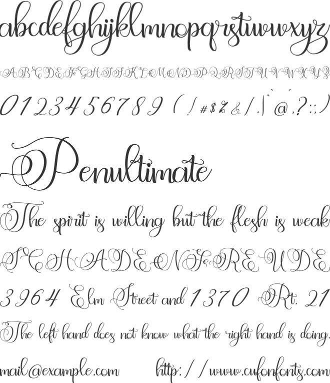 Angeliny font preview