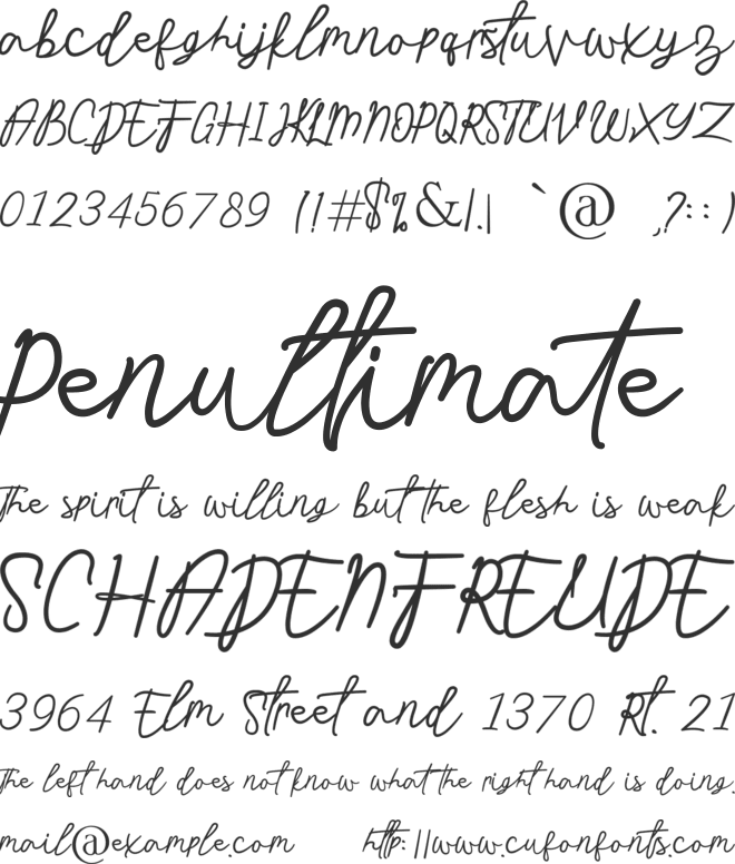 Stars in the sky font preview