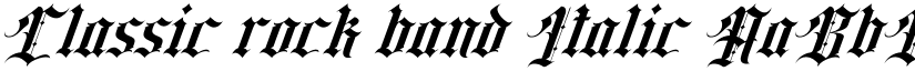 Classic rock band Italic font