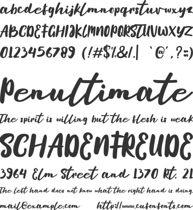 Hello Amellia font preview