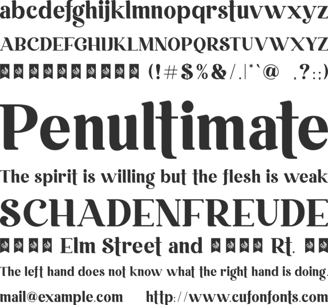 Embryotic font preview