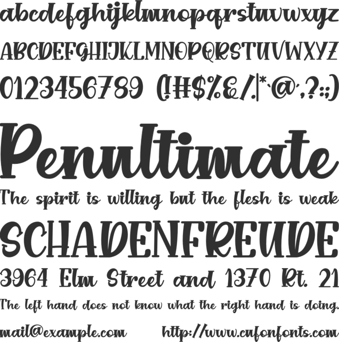CREAMY Delight font preview