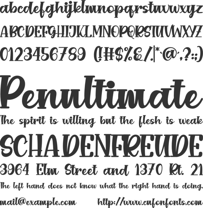 CREAMY Delight font preview