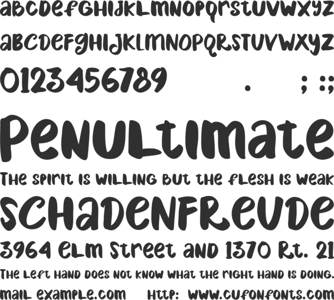 CHOCOLATE font preview