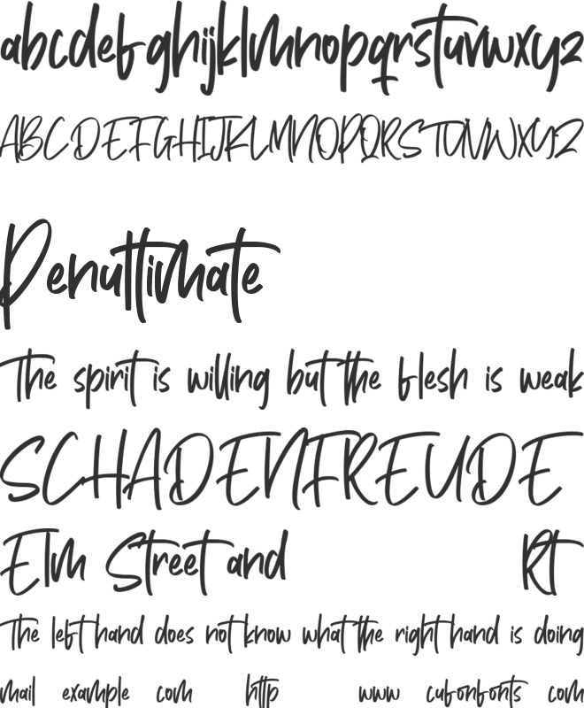 Heathers Free font preview