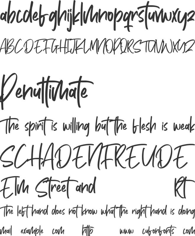 Heathers Free font preview