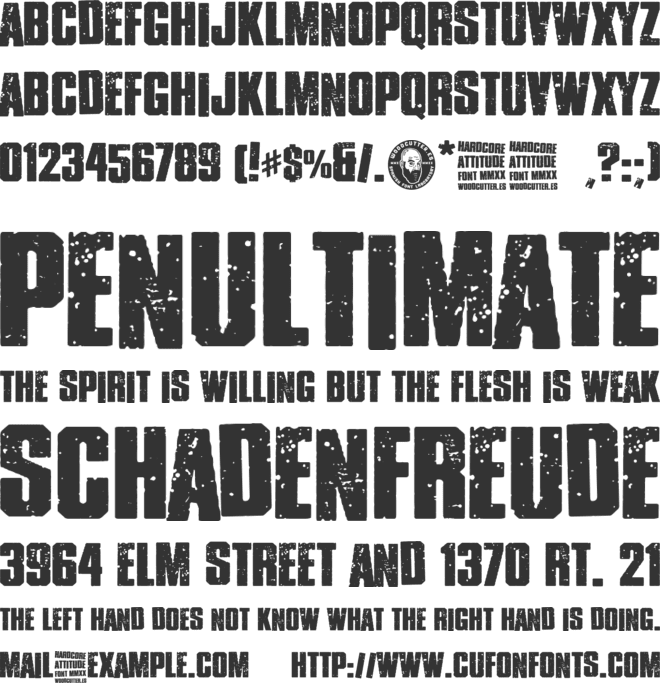 HARDCORE ATTITUDE font preview