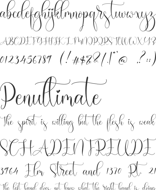 Melinaverlin font preview