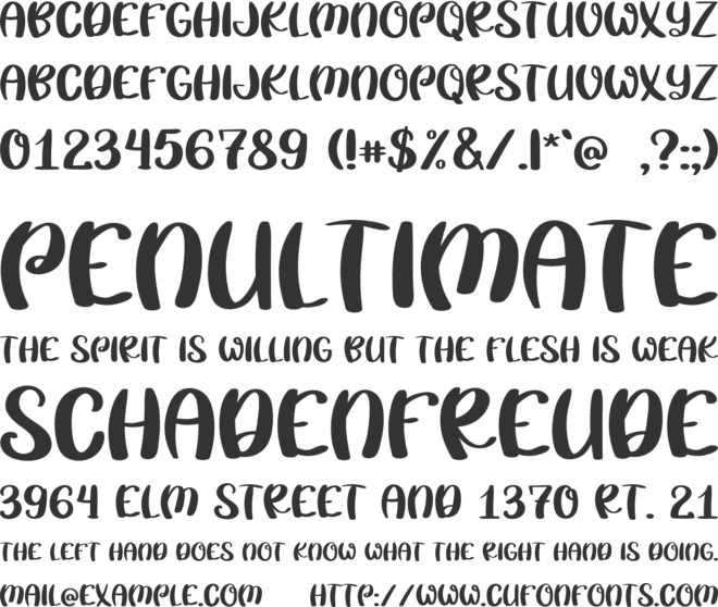 Birdam - PERSONAL font preview