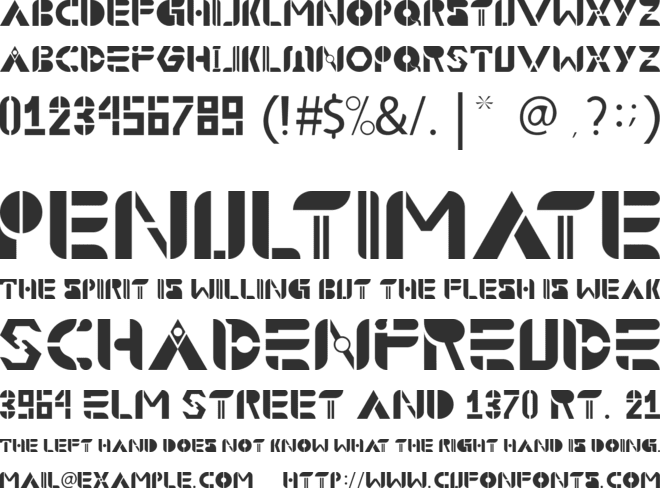Demachina font preview