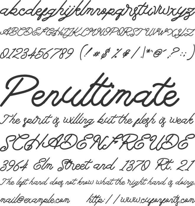 Anthalucya font preview