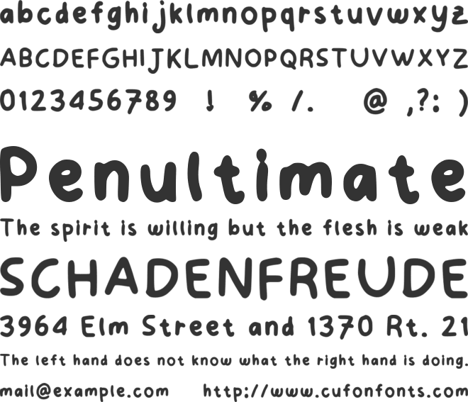 Cutie Serene font preview