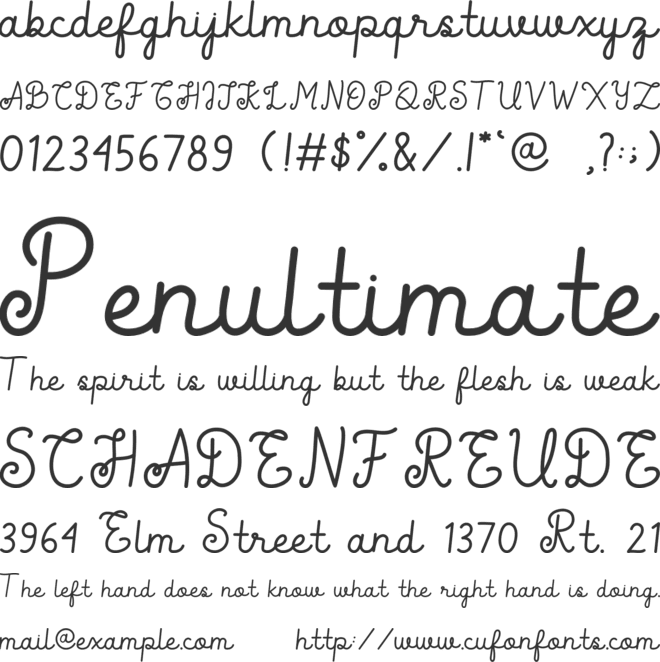 Calittra font preview